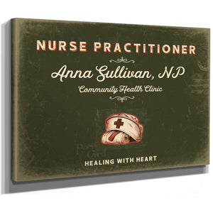 Personalized Nurse Practitioner Sign, Healing With Heart, Olive & Brick, image 8