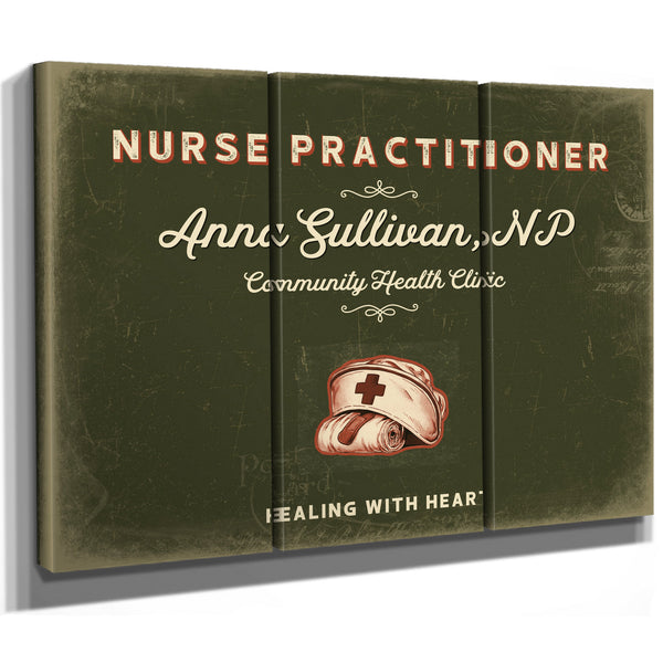 Personalized Nurse Practitioner Sign, Healing With Heart, Olive & Brick, image 14