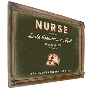 Personalized Nurse Sign, Saving Lives One Shift at a Time, Olive & Brick, image 6