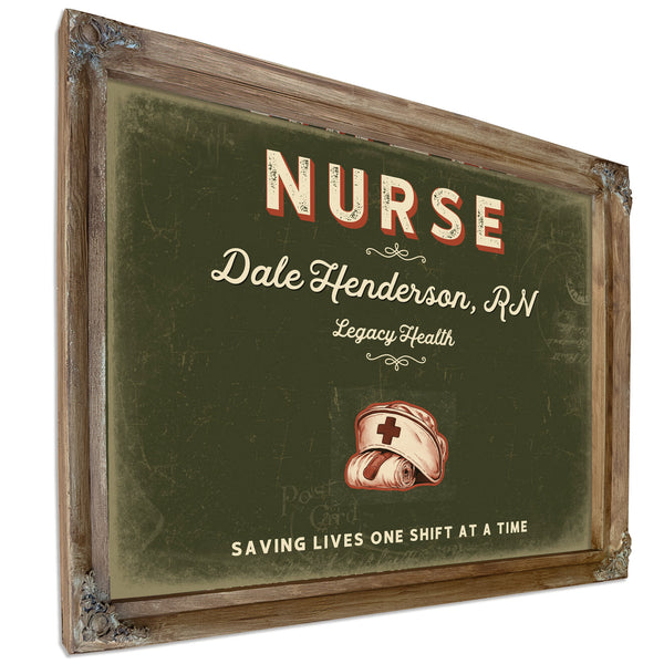 Personalized Nurse Sign, Saving Lives One Shift at a Time, Olive & Brick, image 6