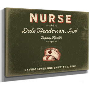 Personalized Nurse Sign, Saving Lives One Shift at a Time, Olive & Brick, image 8