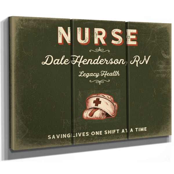 Personalized Nurse Sign, Saving Lives One Shift at a Time, Olive & Brick, image 14