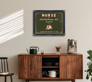 Personalized Nurse Sign, Saving Lives One Shift at a Time, Olive & Brick, image 15