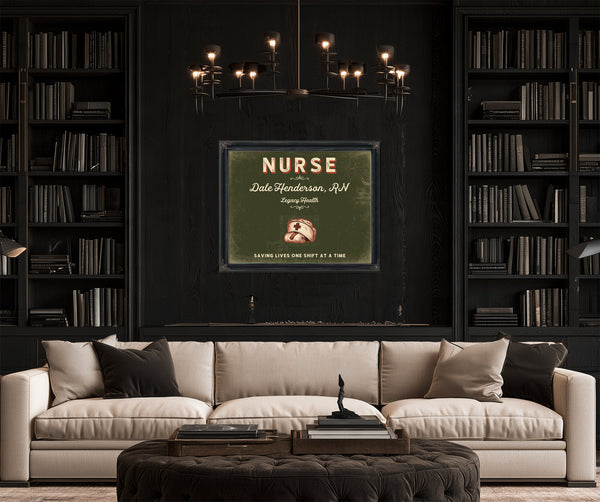 Personalized Nurse Sign, Saving Lives One Shift at a Time, Olive & Brick, image 16