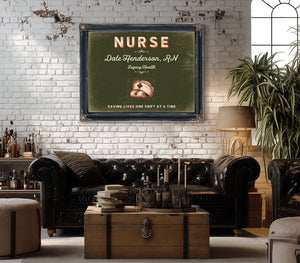 Personalized Nurse Sign, Saving Lives One Shift at a Time, Olive & Brick, image 18