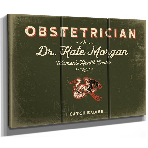 Personalized Obstetrician Sign, I Catch Babies, Olive & Brick, image 14