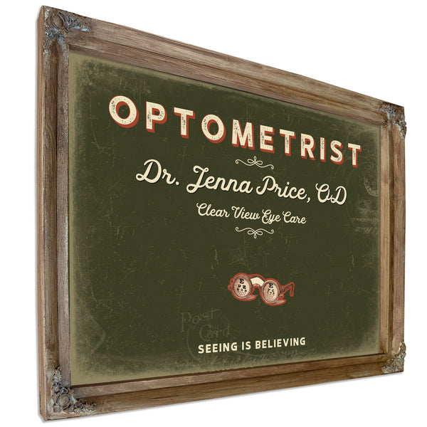 Personalized Optometrist Sign, Seeing Is Believing, Olive & Brick, image 6