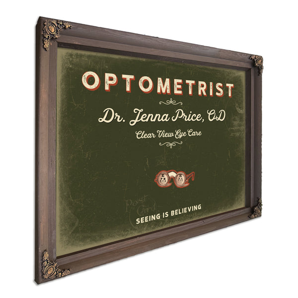 Personalized Optometrist Sign, Seeing Is Believing, Olive & Brick, image 7