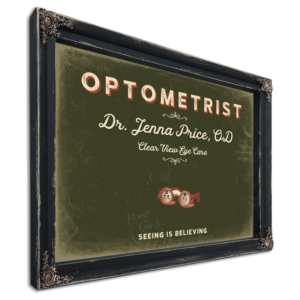 Personalized Optometrist Sign, Seeing Is Believing, Olive & Brick, image 1