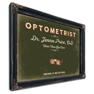 Personalized Optometrist Sign, Seeing Is Believing, Olive & Brick, image 1