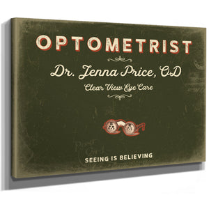 Personalized Optometrist Sign, Seeing Is Believing, Olive & Brick, image 8