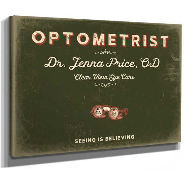 Personalized Optometrist Sign, Seeing Is Believing, Olive & Brick, image 8