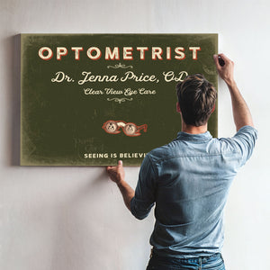 Personalized Optometrist Sign, Seeing Is Believing, Olive & Brick, image 9