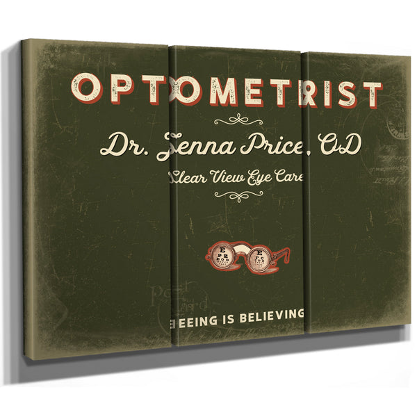 Personalized Optometrist Sign, Seeing Is Believing, Olive & Brick, image 14