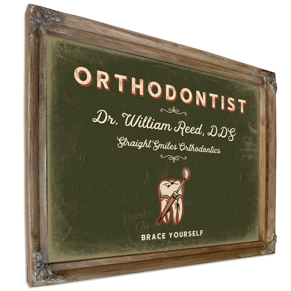 Personalized Orthodontist Sign, Brace Yourself, Olive & Brick, image 6