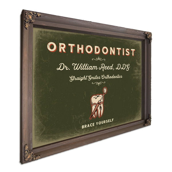 Personalized Orthodontist Sign, Brace Yourself, Olive & Brick, image 7