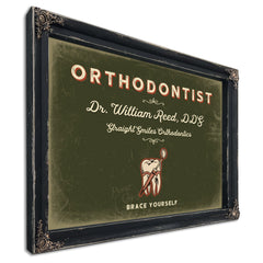 Personalized Orthodontist Sign, Brace Yourself, Olive & Brick, image 1