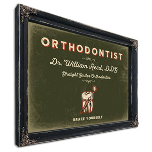 Personalized Orthodontist Sign, Brace Yourself, Olive & Brick, image 1