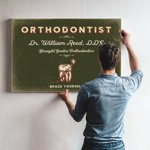 Personalized Orthodontist Sign, Brace Yourself, Olive & Brick, image 9