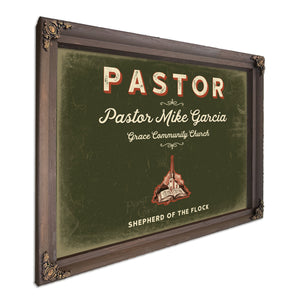 Personalized Pastor Sign, Shepherd of the Flock, Olive & Brick, image 7