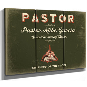 Personalized Pastor Sign, Shepherd of the Flock, Olive & Brick, image 14
