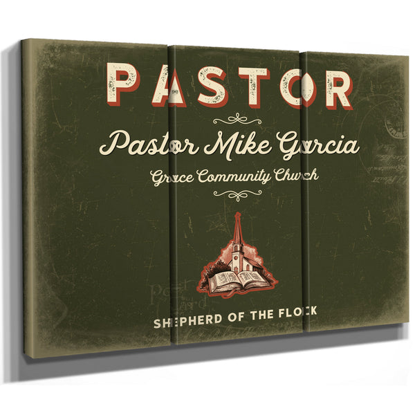 Personalized Pastor Sign, Shepherd of the Flock, Olive & Brick, image 14