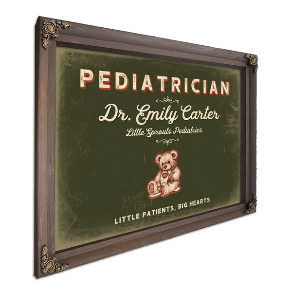 Personalized Pediatrician Sign, Little Patients, Big Hearts, Olive & Brick, image 7
