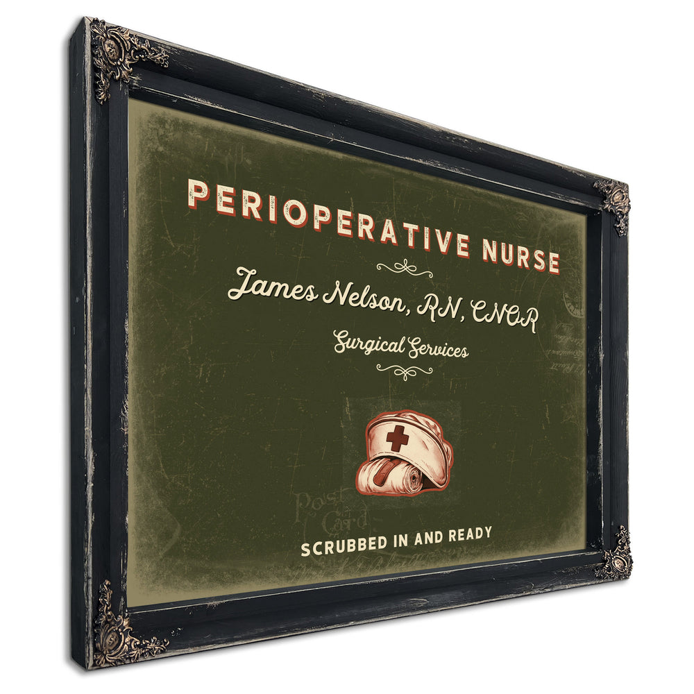 Personalized Perioperative Nurse Sign, Scrubbed In and Ready, Olive & Brick, image 1