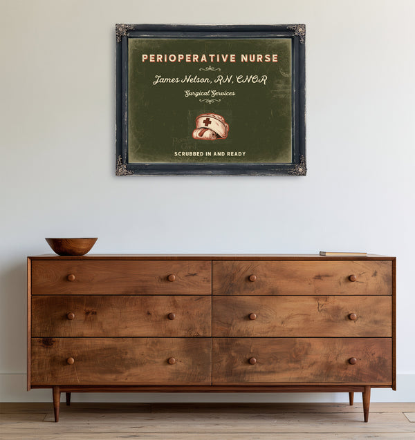 Personalized Perioperative Nurse Sign, Scrubbed In and Ready, Olive & Brick, image 19