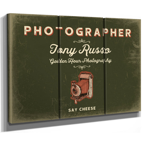 Personalized Photographer Sign, Say Cheese, Olive & Brick, image 14