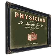 Personalized Physician Sign, The Doctor Is In, Olive & Brick, image 1