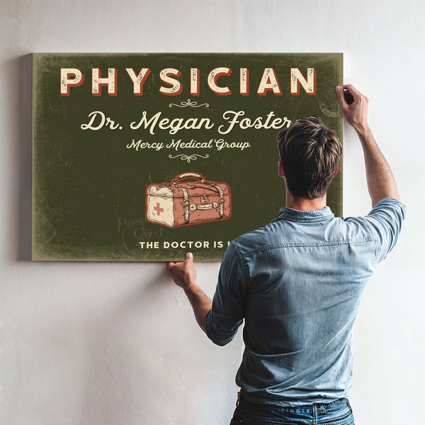 Personalized Physician Sign, The Doctor Is In, Olive & Brick, image 9