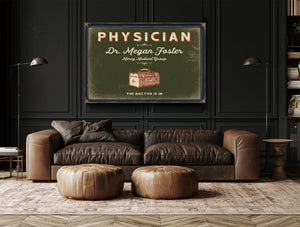 Personalized Physician Sign, The Doctor Is In, Olive & Brick, image 17