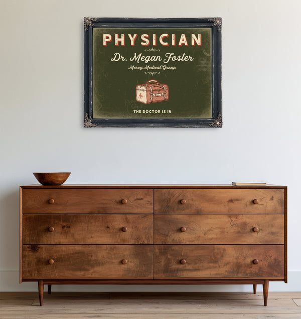 Personalized Physician Sign, The Doctor Is In, Olive & Brick, image 19