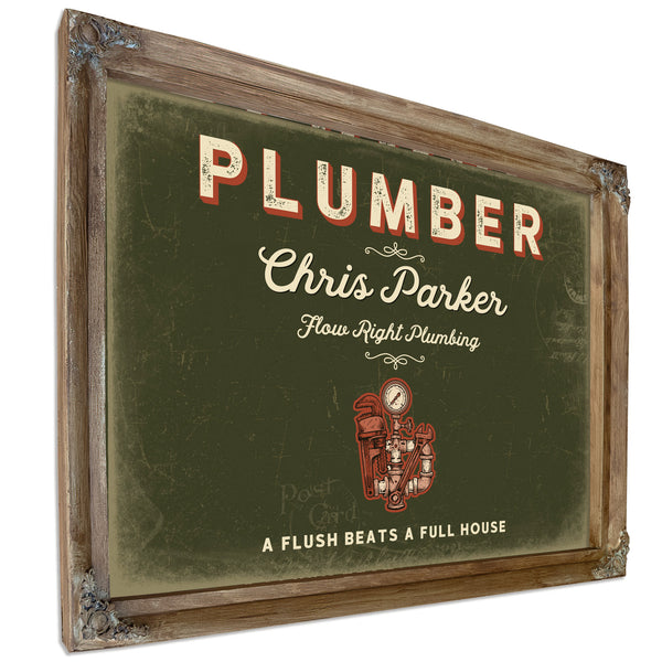 Personalized Plumber Sign, A Flush Beats a Full House, Olive & Brick, image 6