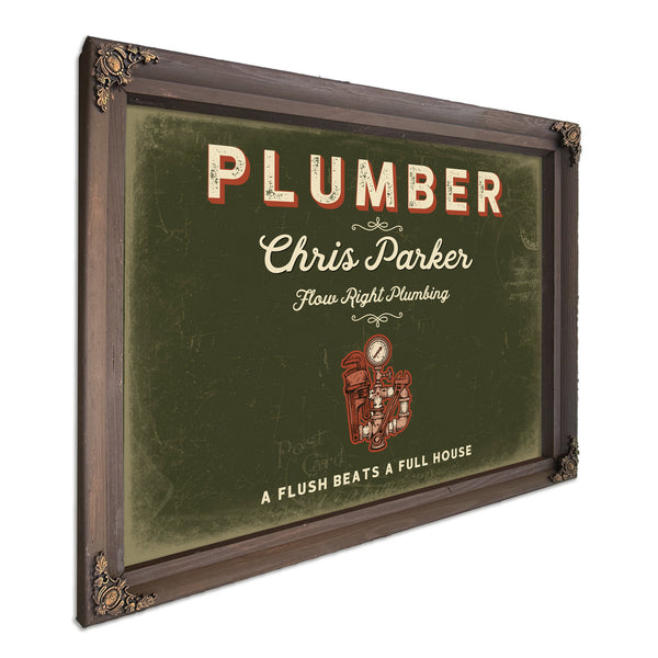 Personalized Plumber Sign, A Flush Beats a Full House, Olive & Brick, image 7
