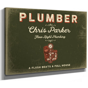 Personalized Plumber Sign, A Flush Beats a Full House, Olive & Brick, image 8
