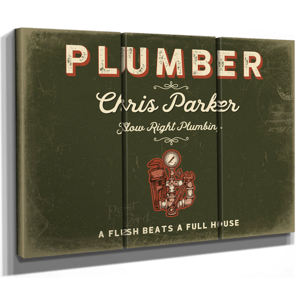 Personalized Plumber Sign, A Flush Beats a Full House, Olive & Brick, image 14