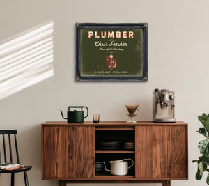 Personalized Plumber Sign, A Flush Beats a Full House, Olive & Brick, image 15