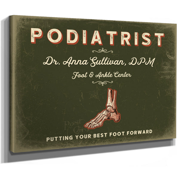 Personalized Podiatrist Sign, Putting Your Best Foot Forward, Olive & Brick, image 8