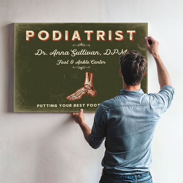 Personalized Podiatrist Sign, Putting Your Best Foot Forward, Olive & Brick, image 9