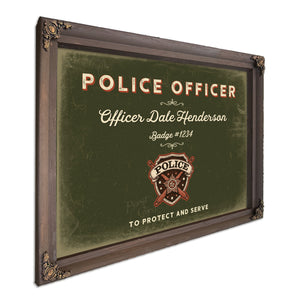 Personalized Police Officer Sign, To Protect and Serve, Olive & Brick, image 7