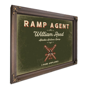 Personalized Ramp Agent Sign, I Park Airplanes, Olive & Brick, image 7
