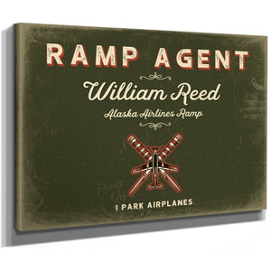 Personalized Ramp Agent Sign, I Park Airplanes, Olive & Brick, image 8