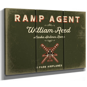 Personalized Ramp Agent Sign, I Park Airplanes, Olive & Brick, image 14