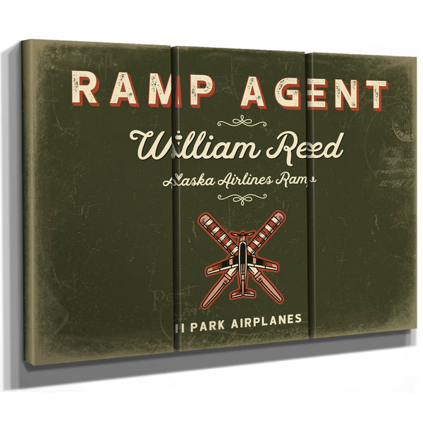 Personalized Ramp Agent Sign, I Park Airplanes, Olive & Brick, image 14
