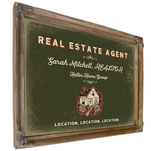 Personalized Real Estate Agent Sign, Location, Location, Location, Olive & Brick, image 6