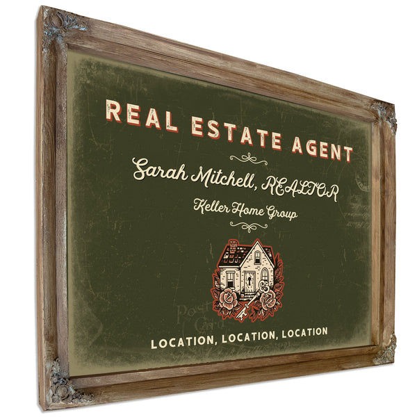 Personalized Real Estate Agent Sign, Location, Location, Location, Olive & Brick, image 6
