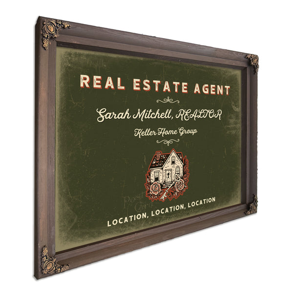 Personalized Real Estate Agent Sign, Location, Location, Location, Olive & Brick, image 7