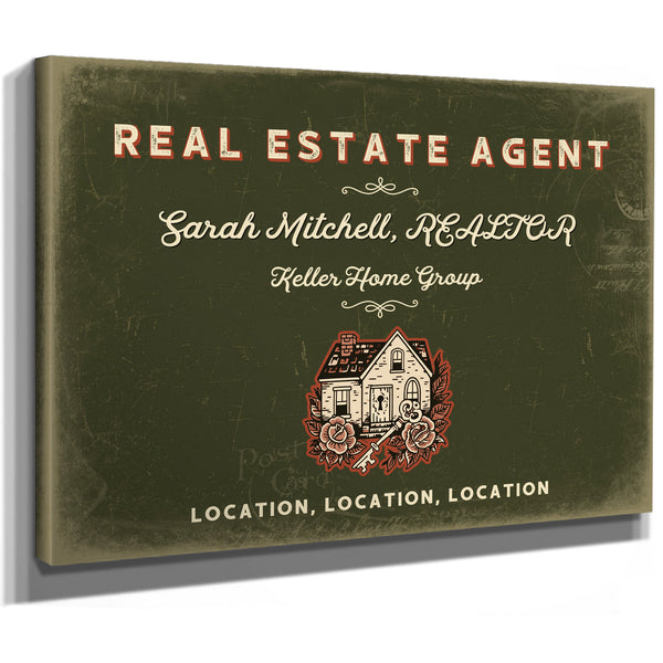 Personalized Real Estate Agent Sign, Location, Location, Location, Olive & Brick, image 8